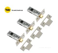 Yale Tubular Latch 64mm (2.5”) for Internal Doors Chrome Finish - Pack of 3