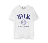 Yale Unisex White Crest Logo Short Sleeved T-Shirt - XX-Large