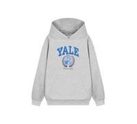 Yale Hoodie - Unisex Grey Hooded Sweatshirt with Yale Logo, Long Sleeve - Large