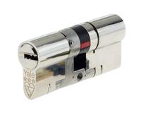 Yale Anti-Snap 3 Star Euro Double Cylinder, High Security, Nickel Finish, 40:50 (90 mm)