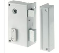 Yale Vertical Wall Lock with Edging - 44 mm Axle, Square 7 mm - Right Hand Door Installation - Ideal for All Types of Interior Communication Doors - Durable Steel - 2 Keys - White