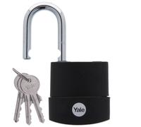 YALE Weatherproof Padlock Outdoor Hardened Steel 3 Keys Maximum Security