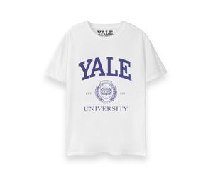 Yale White Crest Logo Short Sleeved T-Shirt Unisex