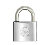 YALE Y1100030080X Brass Marine Padlock 30mm Body Width 15mm Stainless Steel Long Arc with Rubber Ring and Double Locking System