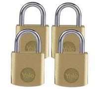 YALE Y110B/20/111/4 BRASS PADLOCK 20MM PK4