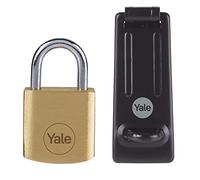 Yale Y110B/40/123/1/HSP 40mm Brass Outdoor Padlock and Hasp