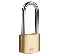 Yale - Y110B/40/152/1 Standard Security 40mm Brass Padlock with Long Shackle - Long Hardened Steel Shackle - 3 Keys