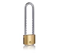 Yale - Y110B/50/155/1/B Standard Security 50mm Brass Padlock, Adjustable & Removable Hardened Steel Shackle - 3 Keys