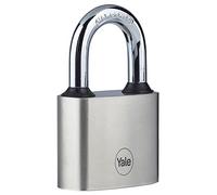 Yale - Y112/40/124/1 Iron Disc Padlock 40mm - Nickel Plated - Hardened Steel Shackle - Extreme Corrosion Resistance for Outdoor use