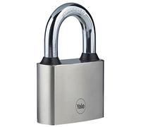 Yale - Y112/50/128/1 Iron Disc Padlock 50mm - Nickel Plated - Hardened Steel Shackle - Extreme Corrosion Resistance for Outdoor use