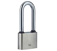 Yale - Y112/50/165/1 Iron Disc Padlock 50mm - Nickel Plated - Hardened Steel Long Shackle - Extreme Corrosion Resistance for Outdoor use