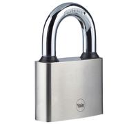 Yale - Y112/60/132/1 Iron Disc Padlock 60mm - Nickel Plated - Hardened Steel Sha