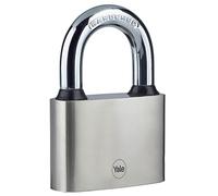 Yale - Y112/70/137/1 Iron Disc Padlock 70mm - Nickel Plated - Hardened Steel Shackle - Extreme Corrosion Resistance for Outdoor use