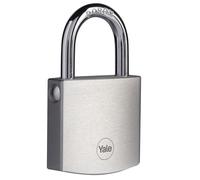 Yale - Y120B/50/127/1 High Security 50mm Brass Padlock with Chrome Finish - Open Boron Shackle - 3 Keys