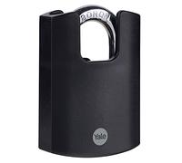 Yale Y121B/50/132/1 - Brass Closed Shackle Padlock (57 mm) - Black Outdoor Weatherproof Lock for Chain, Door, Gate, Toolbox - 3 Keys - High Security