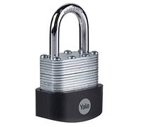 Yale - Y125B/40/122/1 High Secuirty Heavy Duty 40mm Laminated Steel Padlock - Open Hardened Steel Shackle - 3 Keys