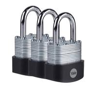 Yale - Y125B/40/122/3 High Security 40mm Laminated Steel Padlock, Pack of 3 -...