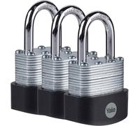 Yale - Y125B/40/122/3 High Security 40mm Laminated Steel Padlock, Pack of 3 - O