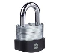 Yale - Y125B/50/129/1 High Security 50mm Laminated Steel Padlock - Open Hardened Steel Shackle - 3 Keys