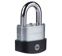 Yale - Y125B/60/133/1 High Security 60mm Laminated Steel Padlock - Open Hardened Steel Shackle - 3 Keys