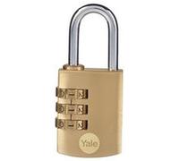YALE Y150B/30/125/1 BRASS COMBINATION PADLOCK 30MM