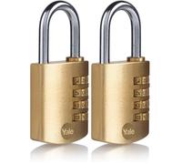 Yale Y150B/40/130/1/B 40mm Combination Padlock pk 1 Box, Brass-Plastic Packaging (Pack of 2)