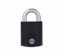 Yale - Y90SB/45/129/1 Maximum Security 48mm Hardened Steel Padlock - Black - Open Boron Shackle - 3 Keys