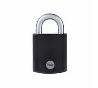 Yale - Y90SB/45/129/1 Maximum Security 48mm Hardened Steel Padlock - Black - Open Boron Shackle - 3 Keys