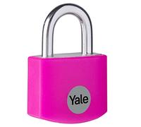 Yale - YE3B/25/112/1/P Standard Security 25mm Aluminium Padlock - Pink - Open Steel shackle - 3 keys
