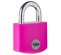 Yale - YE3B/32/116/1/P Standard Security 32mm Aluminium Padlock - Pink - Open Hardened Steel Shackle - 3 Keys