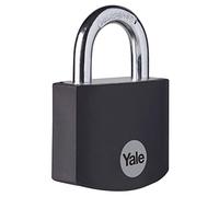 Yale - YE3B/38/119/1/BK Standard Security 38mm Aluminium Padlock - Black - Open Hardened Steel Shackle - 3 Keys