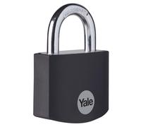 Yale - YE3B/38/119/1/BK Standard Security 38mm Aluminium Padlock - Black - Open Hardened Steel Shackle - 3 Keys