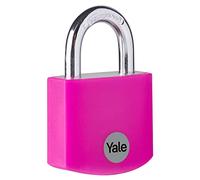Yale - YE3B/38/119/1/P Standard Security 38mm Aluminium Padlock - Pink - Open Hardened Steel shackle - 3 keys