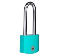 Yale - YE3B/38/156/1/TE Standard Security 38mm Aluminium Padlock with Long Shackle - Teal - Long Hardened Steel Shackle - 3 Keys