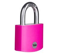 Yale - YE3B/50/126/1/P Standard Security 50mm Aluminium Padlock - Pink - Open Hardened Steel shackle - 3 keys