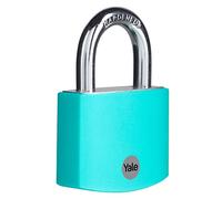 Yale - YE3B/50/126/1/TE Standard Security 50mm Aluminium Padlock - Teal - Open Hardened Steel shackle - 3 keys