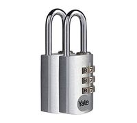 Yale YE3CB/20/121/2/S 20mm Aluminium Combination Padlock - Silver, Pack of 2