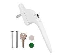 Yale YES-WINH-WH Essentials Inline Replacement Window Handle, Universal Espag, for UPVC Windows, Key Locking, White Finish, 40 mm