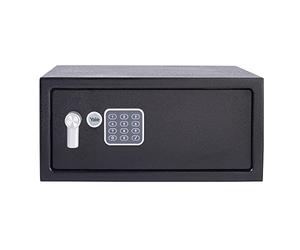 Yale YLV/200/DB1 Laptop Value Safe, Digital Keypad, 15 mm Steel Locking Bolts, Emergency Override Key, Wall And Floor Fixings, Black Finish, 23 Litre Capacity 20 x 43 x 35 cm