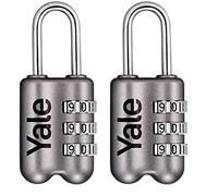 Yale - YP2/23/128/1G Standard Security Luggage Combination Padlock - Grey (Pack of 2)