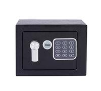Yale YSV/170/DB1 Small Value Safe, Digital Keypad, LED Light Indicators, 15mm Steel Locking Bolts, Emergency Override Key, Wall And Floor Fixings, Black Finish, Int Dims 170x230x170