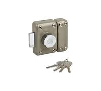 Yale YV25BT-40 Interior Button Door Lock with External Key - Cylinder Diameter 23 mm Length 40 mm 5 Pins YV25BT-40 Anti-Tear Protection 4 Keys Beige