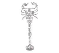 Yalice Goth Scorpion Full Finger Ring Bracelets Sparkle Rhinestone Double Knuckle Ring Harness Cool Punk Hand Ring Adjustable Rock Crystal Large Big Rings Jewelry for Women Gift Halloween, Metal