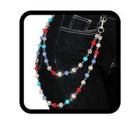 Yalice Shiny Beads Pants Chain for Jeans Men Women Y2K Wallet Pocket Chains with Rhinestone Hip Hop Punk Belt Jewelry, One Size, Alloy, No Gemstone