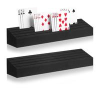 Yalikop 2 Pcs Foam Playing Card Holders for Adults Seniors 13.8 Inch | Holder Trays Playing Cards Tray Rack Organizer with 4 Slots for Bridge Poker Canasta