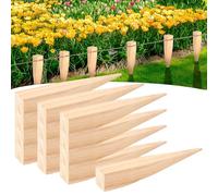 Yalikop 25 Pcs Wooden Garden Stakes 10 Inch Graden and Survey Stakes Wooden Garden and Sign Posts for Plant Support Silt Fence Yard Farm Survey Boundaries Baselines