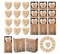 Yalikop 48 Sets Wood Color Pastor Appreciation Gifts God Say You are Christian Gift Wooden Religious Pocket Hug Bulk Heart Bible Verses Pocket Hug Token for Women Men Coworker Church Party Favors