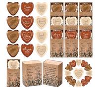 Yalikop God Say You are Christian Gift Wooden Religious Pocket Hug Bulk Heart Bible Verses Pocket Hug Token God Blessed Party Favors Church Scripture Gifts for Women Men Coworker(Multicolor,24 Sets)