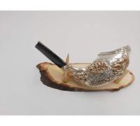 Yaliland shofar Lion of judah Silver Plated Rams Ram Horn Chofar From The Holy land Israel+ FREE Wood Stand
