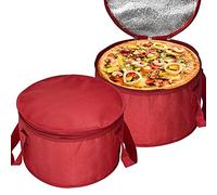 Yalin 2 Pack 12.5X7.8 Inch Round Lunch Bags, Insulated Thermal Pastry and Pie Carrier, Reusable Cake Cooler and Casserole Carrier Bags for Potluck, Picnics Food Delivery (Red Color)